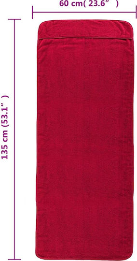 vidaXL Set 6 Hotel Face Towels 135x60 cm 400gsm Burgundy