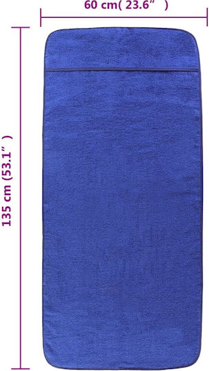 vidaXL Set 6 Hotel Face Towels 135x60 cm 400gsm Blue