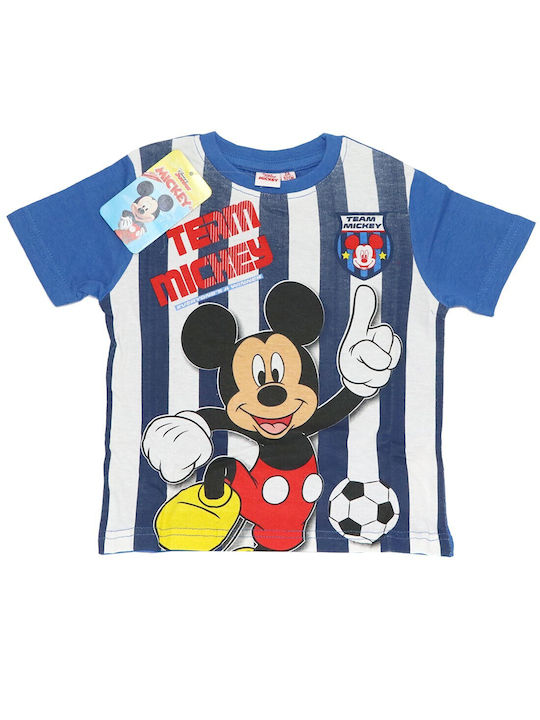 Disney Mickey Mouse Set Top & Bottom Kids Summer Cotton Pyjamas Blue