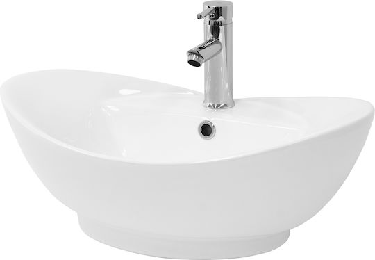 ML-Design Montat pe perete Deasupra Blatului Chiuvetă Ceramică 59x20.5x39.5cm Alb