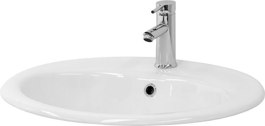 ML-Design Eingelassenes / Aufgesetztes Waschbecken Keramik 57x19.5x48.5cm Weiß