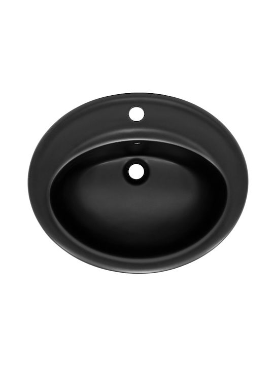 ML-Design Inset / Countertop Sink Ceramic 57x48.5x19.5cm Black