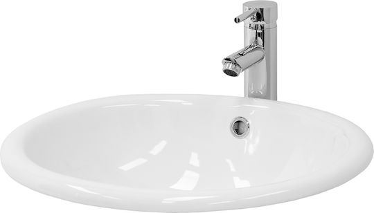 ML-Design Eingelassenes / Aufgesetztes Waschbecken Keramik 49x19.5x40.5cm Weiß
