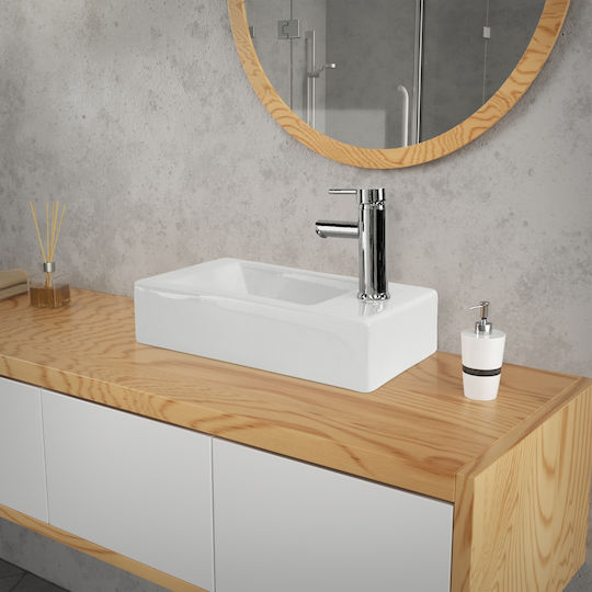 ML-Design Montat pe perete Deasupra Blatului Chiuvetă Ceramică 46x26x11cm Alb