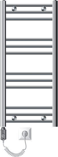 ECD Germany Ηλεκτρική Πετσετοκρεμάστρα 300W 80x40cm Ασημί