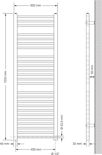 ECD Germany Електрическа кърпа за баня 900W Сив 150x50см