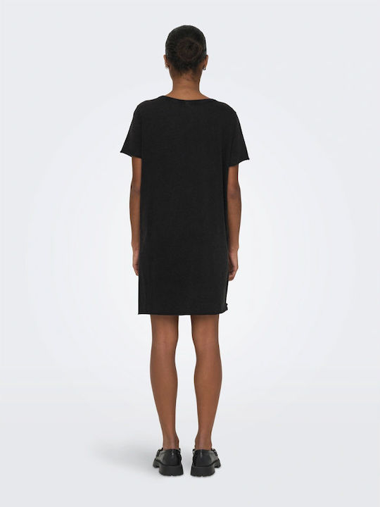 Life Καλοκαιρινό Mini T-shirt Φόρεμα Black Lotus