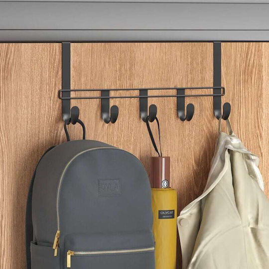 Metaltex Κρεμάστρα Πόρτας 5 Θέσεων Μεταλλική 38x6x15εκ.