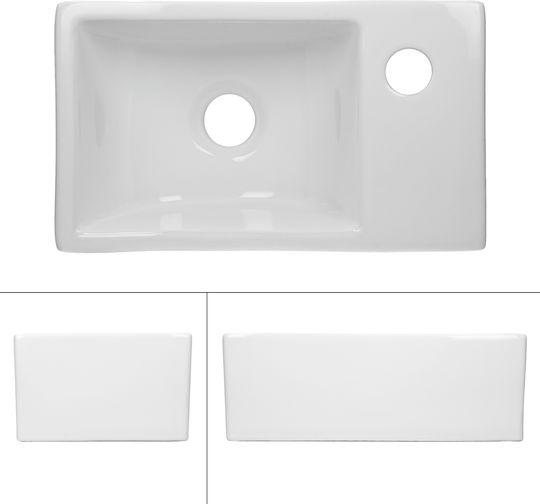 ECD Germany Επικαθήμενος Νιπτήρας Κεραμικός 35x20.5x12.5cm Λευκός