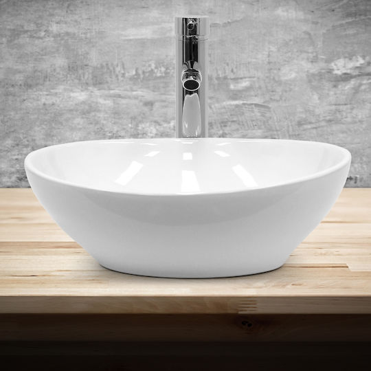 ECD Germany Countertop Sink Ceramic 41x33x14.2cm White