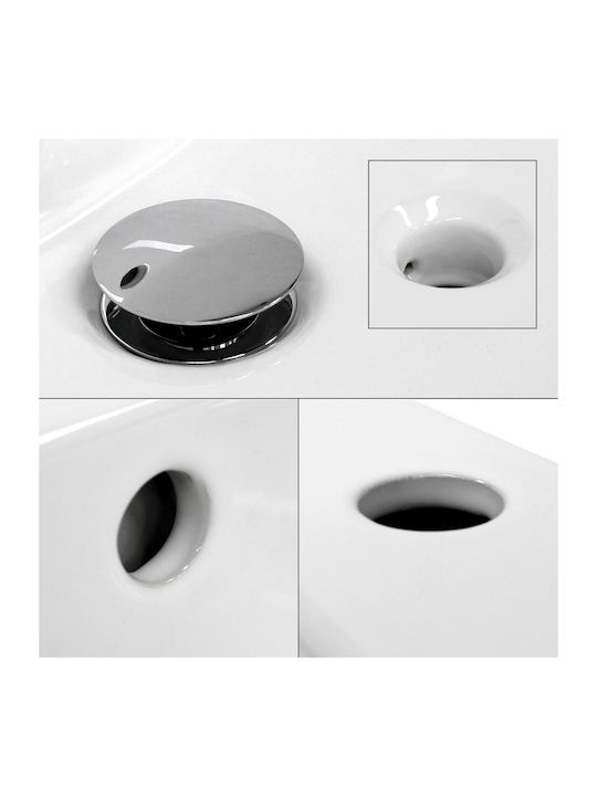 ECD Germany Încorporat / Deasupra Blatului Chiuvetă Ceramică 81x46.5x17.5cm Alb