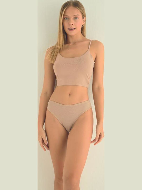 Femeie Slip Dark Beige