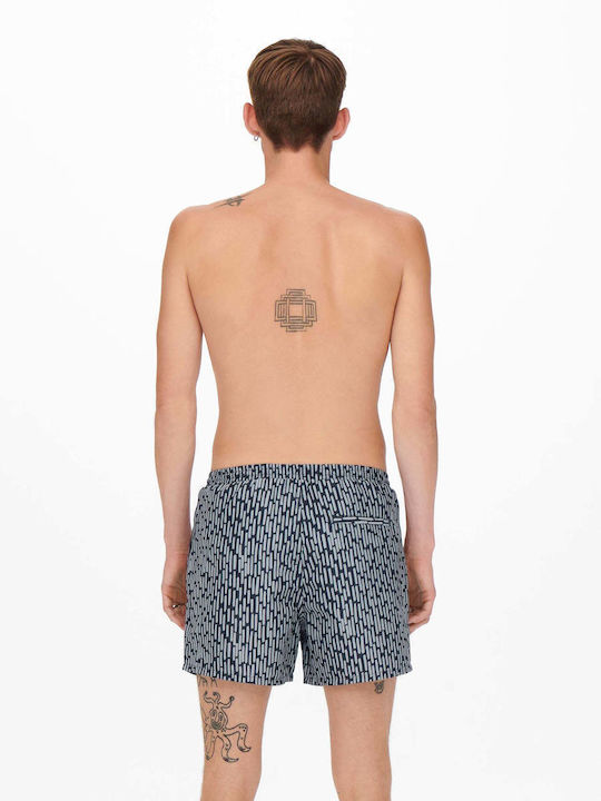 Only & Sons Men's Swimwear Shorts Gray with Patterns