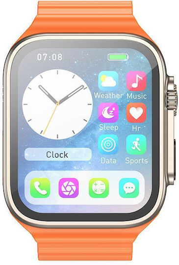 Hoco Y12 Ultra Smartwatch with Heart Rate Monitor (Titanium Gold)