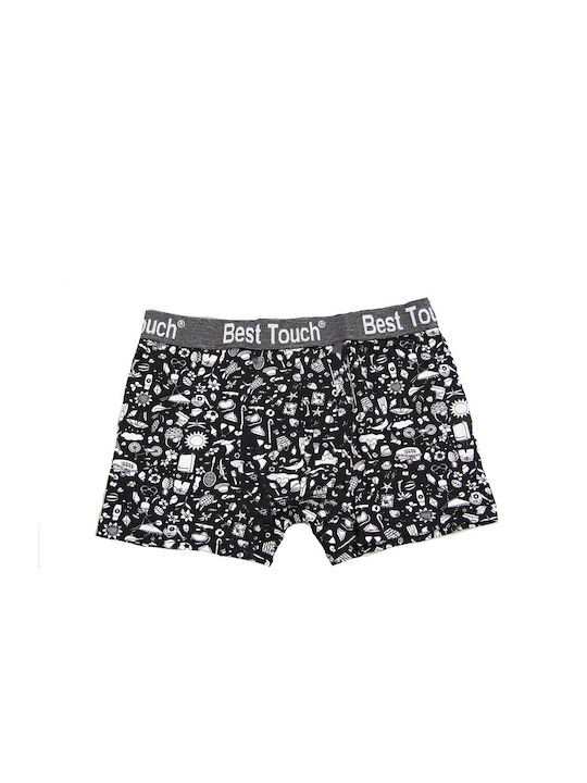 Men's Boxer Black with Patterns