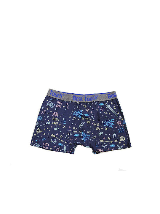 Herren Boxershorts Blau mit Mustern 1Packung