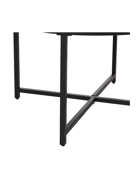 Round Central Coffee Table Black Wooden Black W80xL80xH48cm