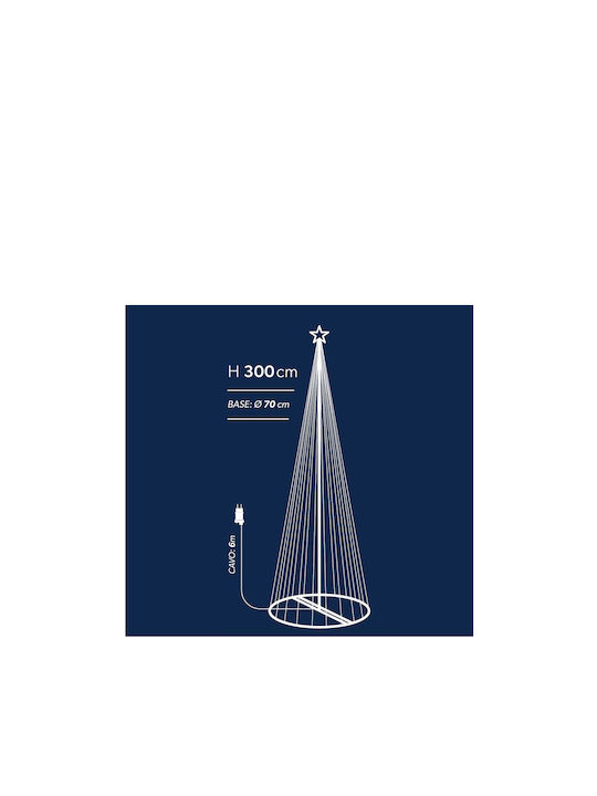 cu lumină LED Decorațiune de Crăciun Brad Conul 300cm. Alb