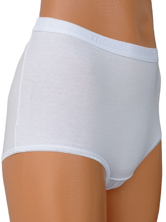 Hochtailliert Damen Slip Weiß
