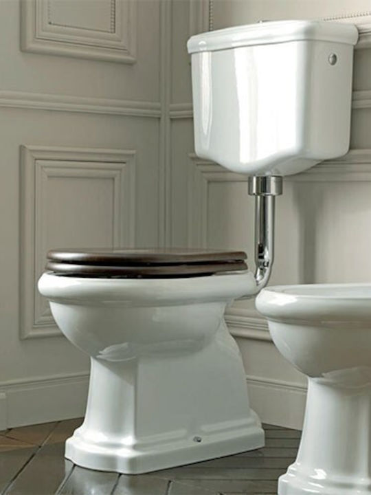 Kolossos Retro Spülkasten Stehende Toilette mit Spülung Weiße