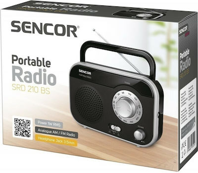 Sencor SRD 210 Retro Radio portabil Cu alimentare la rețea / baterie Negru