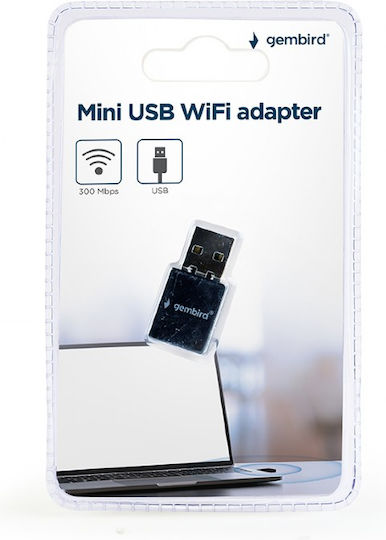 Gembird WNP-UA300-01 Adaptor Rețea USB cu Conexiune Wireless Wi-Fi 300Mbps