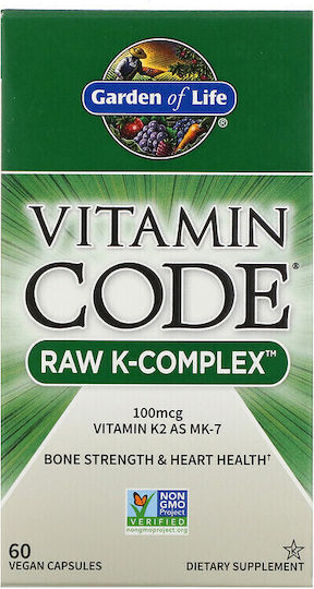 Garden Of Life Vitamin Code, Raw K-Complex Витамин за Здравето на костите 60 вегетариански капсули