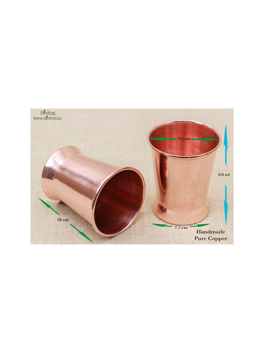 Glas Wasser aus Kupfer in Rose Gold Farbe 400ml