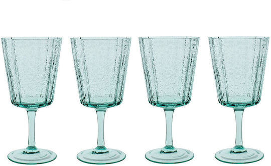 Laura Ashley Set of Green Glass Red Wine Glasses 380ml 4 Pieces