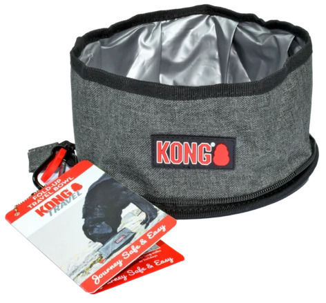 Kong Тъканна Купа За Храна За Куче И Котка 2лт 20см В Сив Цвят 2 Бройки