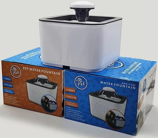Fântâna Automată de Apă din Plastic ABS pentru Câine și Pisică 2.5lt 19x19x12cm