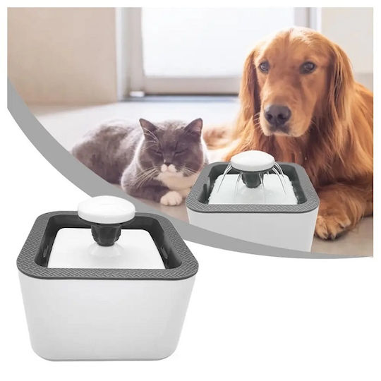 Fântâna Automată de Apă din Plastic ABS pentru Câine și Pisică 2.5lt 19x19x12cm