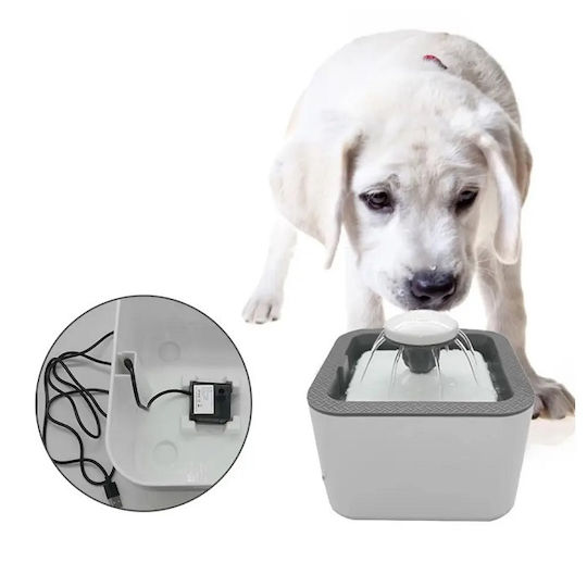 Fântâna Automată de Apă din Plastic ABS pentru Câine și Pisică 2.5lt 19x19x12cm