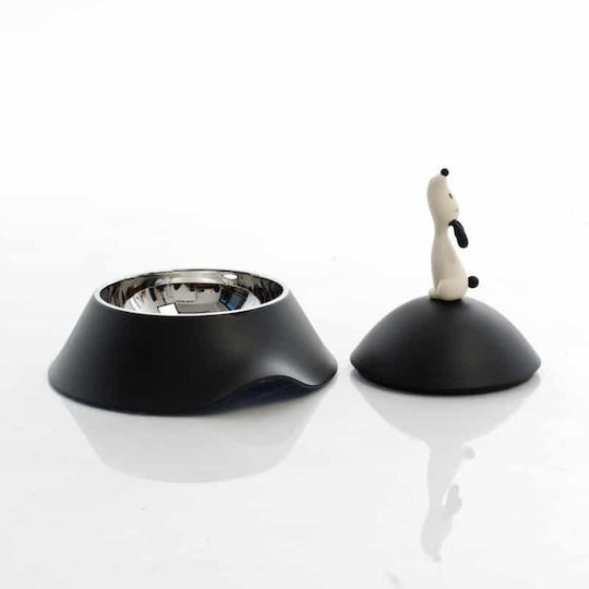 Alessi Stainless Steel Bowl Food & Water for Dog 600ml 22.7cm in Black Color