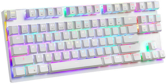 Motospeed K82 Gaming Μηχανικό Πληκτρολόγιο Tenkeyless με Outemu Red διακόπτες και RGB φωτισμό (Αγγλικό US) Λευκό