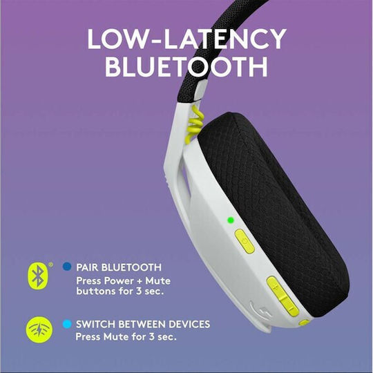 Logitech Wireless Combo G435 & G305 Over Ear Gaming Headset με σύνδεση Bluetooth / USB White/Lime