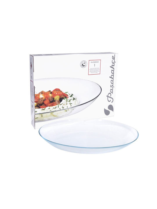 Πιάτο Ρηχό Οβάλ Γυάλινο Διάφανο 33x25cm