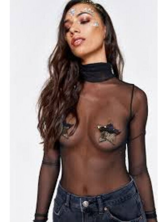 Naughty Toys Sparkling Star Nippelabdeckungen Schwarze