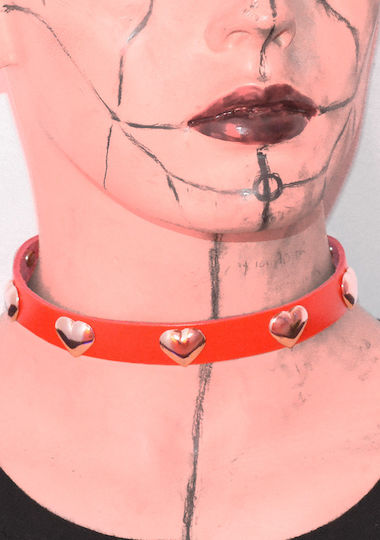 Kinksters hearts Choker sexy Roșu