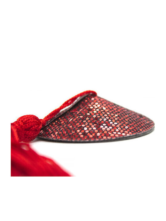 Naughty Toys Burlesque Round Nipple Covers Κόκκινα