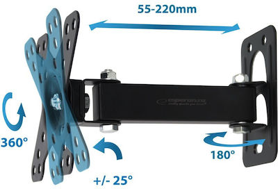 Esperanza ERW011 Wandhalterung für Fernseher bis 50" und 20kg Schwarz