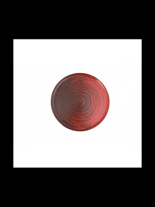 Porland Plate Shallow made of Porcelain Red with Diameter 21cm