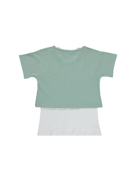 Civil Set of Kids Blouses Turquoise