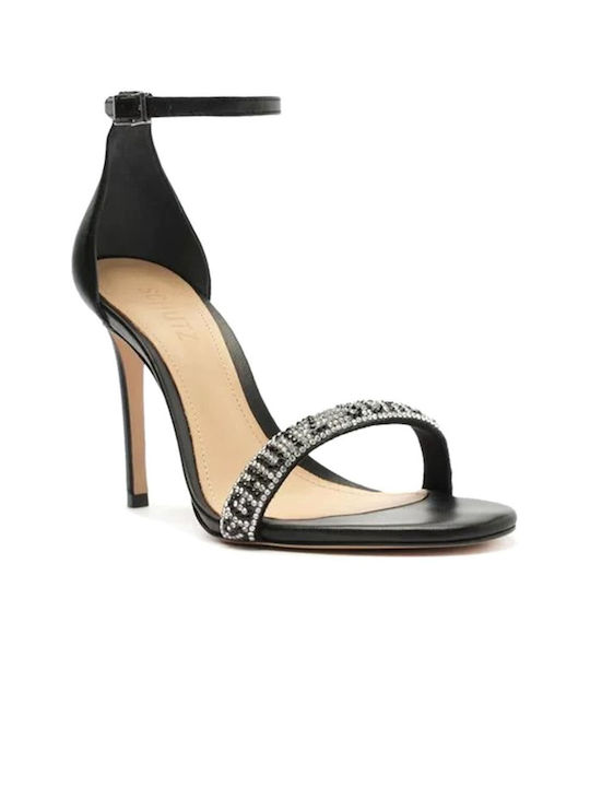 Schutz Women's Sandals with Ankle Strap Black