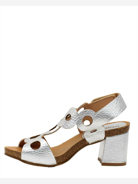 Yoshino Platform Leather Women's Sandals Silver