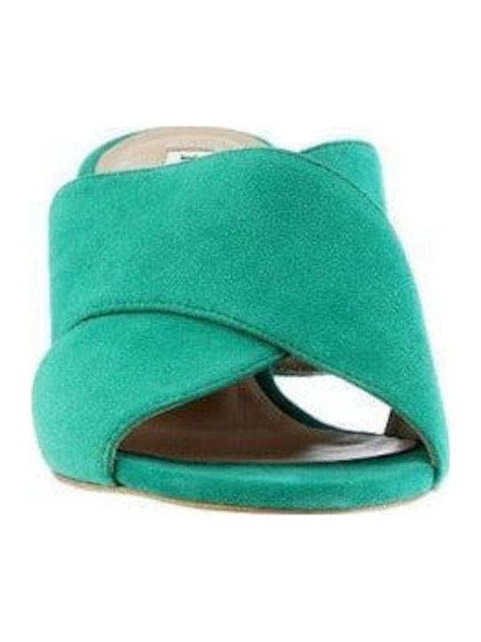 Leather Women's Sandals Green
