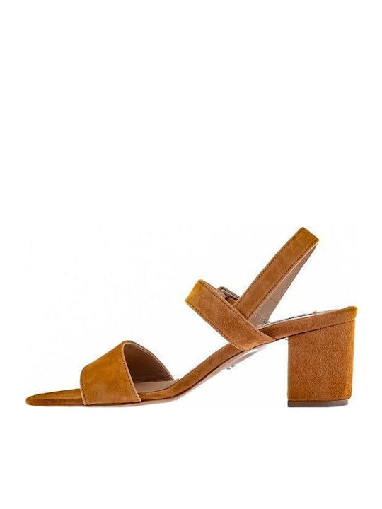 Leather Women's Sandals Tabac Brown