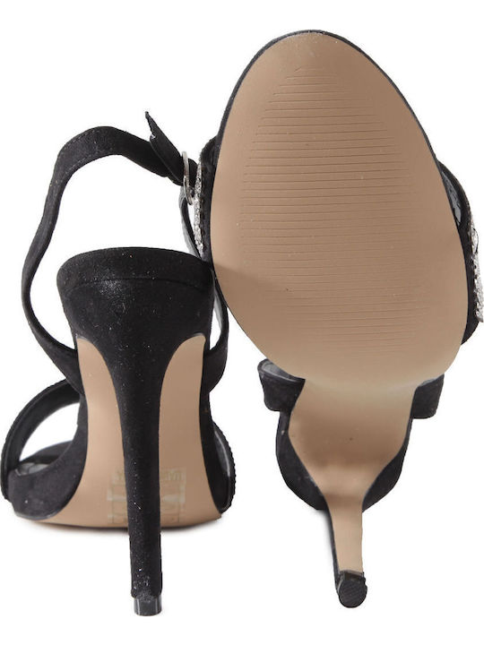 Feng Shoe 9116L-73 Πέδιλα με Στρας Μαύρα