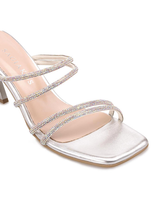 Damen Sandalen in Silber Farbe
