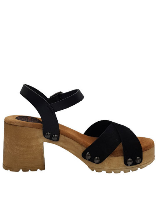 Porronet Anatomic Leather Women's Sandals Black